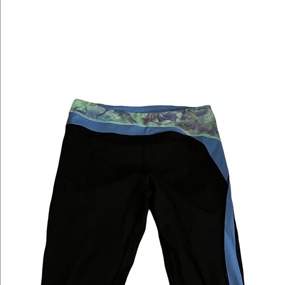 Lululemon Ivivva Watercolor Fun Black Leggings Stretchy Pants Tights Girls 14 - Picture 3 of 6